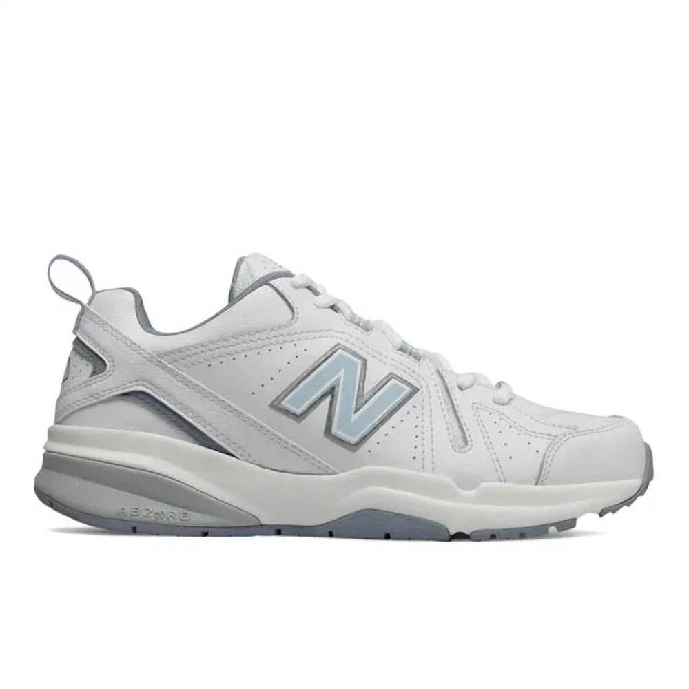 NEW NEW BALANCE women's training 608v5 sneaker in white/light blue